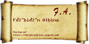 Fábián Albina névjegykártya